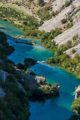 Naklejka na ściany i meble Zrmanja canyon, River zrmanja in Zadar county, Dalmatia, Croatia