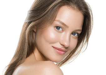Fototapeta premium Beauty face woman healthy skin beautiful eyes
