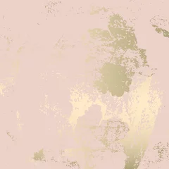 Selbstklebende Fototapete Für Sie Chic erröten rosa Gold trendige Marmor-Grunge-Textur mit floralem Ornament