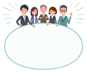 flat type Gray suit businessman