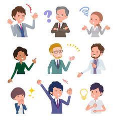 flat type Gray suit businessman