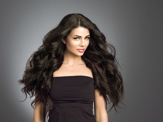 Beautiful hair woman black long hairstyle model 