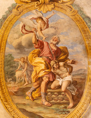ACIREALE, ITALY - APRIL 11, 2018: The fresco The Sacrifice of Isaac in Duomo - cattedrale di Maria...