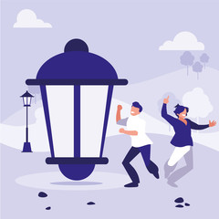 young dancers couple dancing in the park