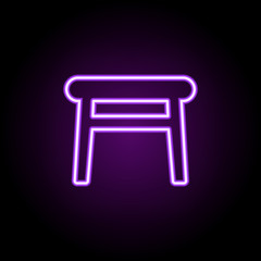 stool neon icon. Elements of Furniture set. Simple icon for websites, web design, mobile app, info graphics