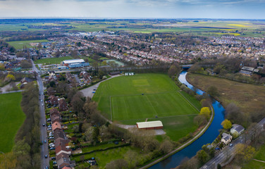 Fototapeta na wymiar An aerial view of an English residential neighbourhood
