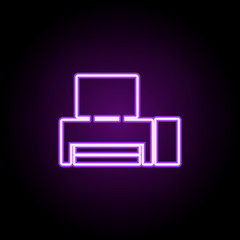tv table furniture neon icon. Elements of Furniture set. Simple icon for websites, web design, mobile app, info graphics