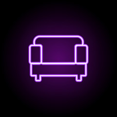 soft chair neon icon. Elements of Furniture set. Simple icon for websites, web design, mobile app, info graphics