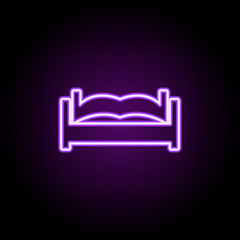 double bed neon icon. Elements of Furniture set. Simple icon for websites, web design, mobile app, info graphics