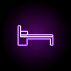 bed neon icon. Elements of Furniture set. Simple icon for websites, web design, mobile app, info graphics