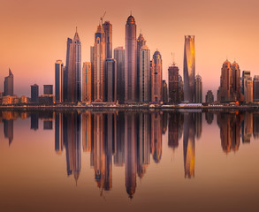 Fototapeta premium Dubai Marina bay view from Palm Jumeirah, UAE