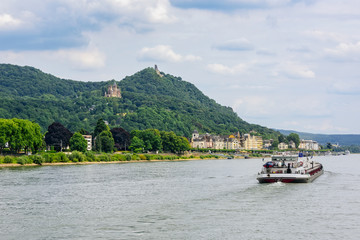 Fototapeta na wymiar Barge on the Rhine River
