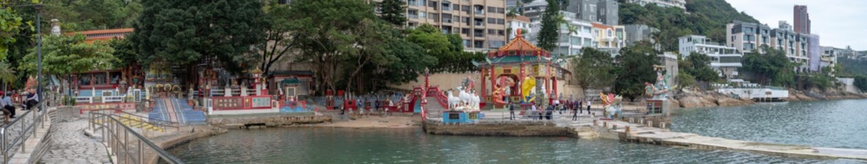 Hong Kong, Apirl 17, 2019, Panorama view of Tin Hau Temple at Repluse Bay, Hong Kong.
