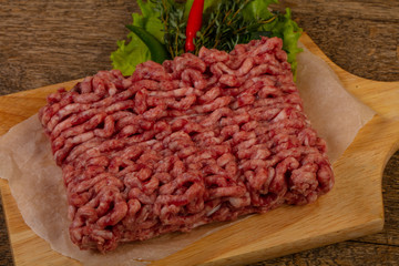 Raw pork minced meat