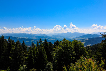 Gebirgspanorama am Pfänder in Österreich