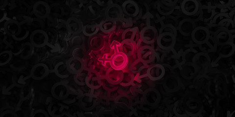 Concept art on the theme of transgender 3D illustration