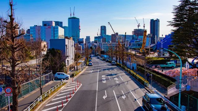A timelapse of the street near the underconstruction at the business town in Tokyo