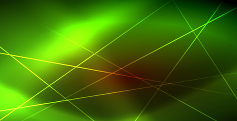 Neon glowing wave, magic energy and light motion background