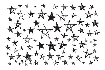 Hand drawn doodle stars.