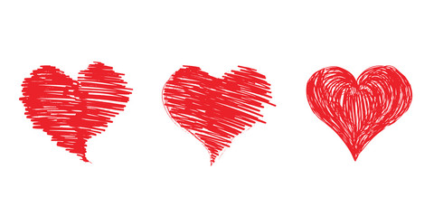 Vector of hearts painted paint