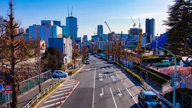 A timelapse of the street near the underconstruction at the business town in Tokyo