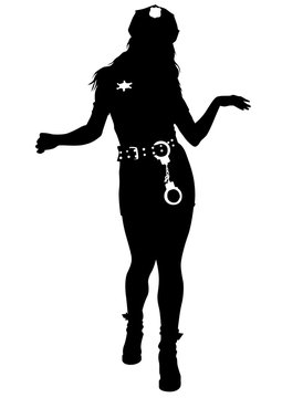 silhouette police officer walking black clip art preview
