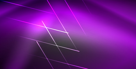 Neon glowing lines, magic energy space light concept, abstract background wallpaper design