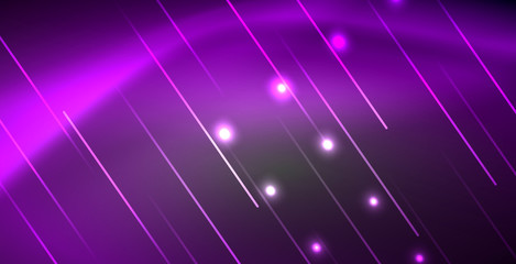 Obraz premium Neon glowing lines, magic energy space light concept, abstract background wallpaper design