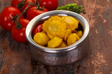 Tasty marinated patisson