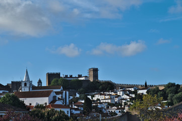 Medieval Town of Obidos from outside its walls in Portugal
