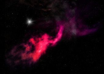 Small part of an infinite star field. 3D rendering