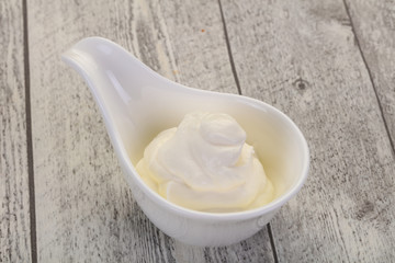 Sour cream in the bowl