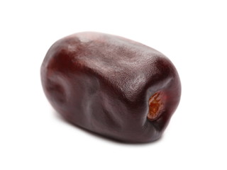 Fresh date palm isolated on white background, sweet fruit, macro and series