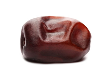 Fresh date palm isolated on white background, sweet fruit, macro and series