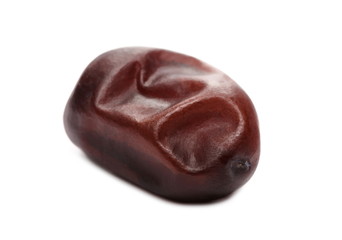 Fresh date palm isolated on white background, sweet fruit, macro and series