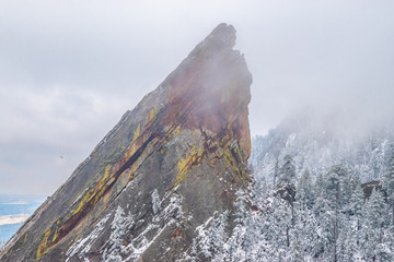 Spring Snowy Hike at Flatirons in Boulder, Colorado