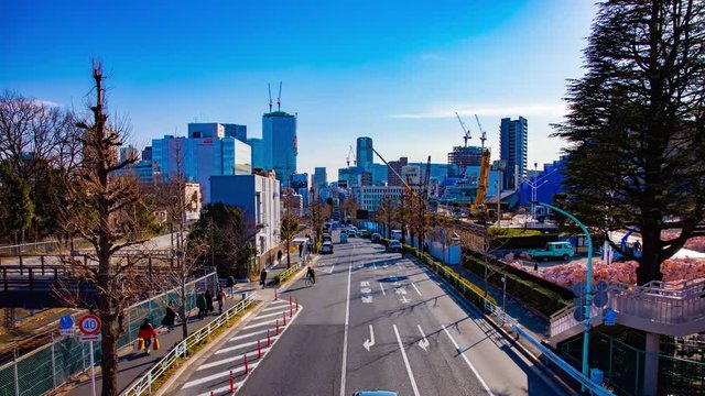 A timelapse of the street near the underconstruction at the business town in Tokyo