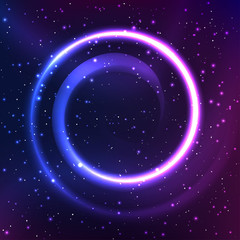 Night starry sky with spiral element