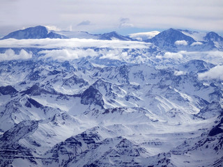  Andes mountain view from an airplane