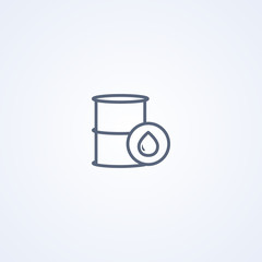 Barrel oil, vector best gray line icon