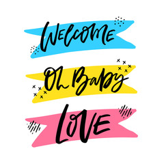 Lettering hand drawn vector illustrations set