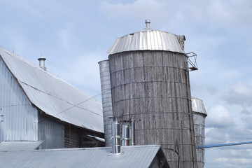 wood silo farming agriculture weathered gray vintage rustic rural roof