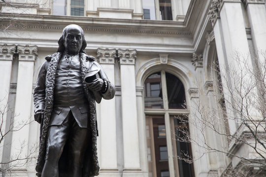 Benjamin Franklin Statue at Old City Hall - Boston, Massachusetts, USA