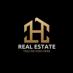 Gold H Letter  House Logo