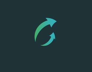 Gradient icon movement of arrows in a circle