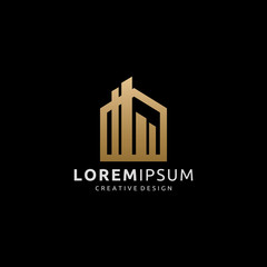 Fototapeta premium Gold House Logo