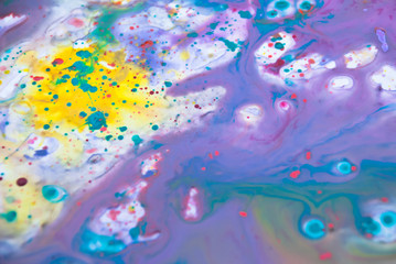 Fototapeta na wymiar Fluid art purple blue color background. Liquid acrylic paint backdrop decorative.
