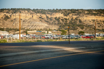 Used old cars beside the road in USA