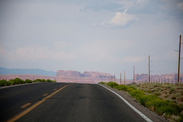 View over a hill in desert USA