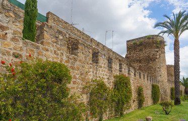 Medieval walls of Plasencia, walled market city in the province of Caceres, Spain